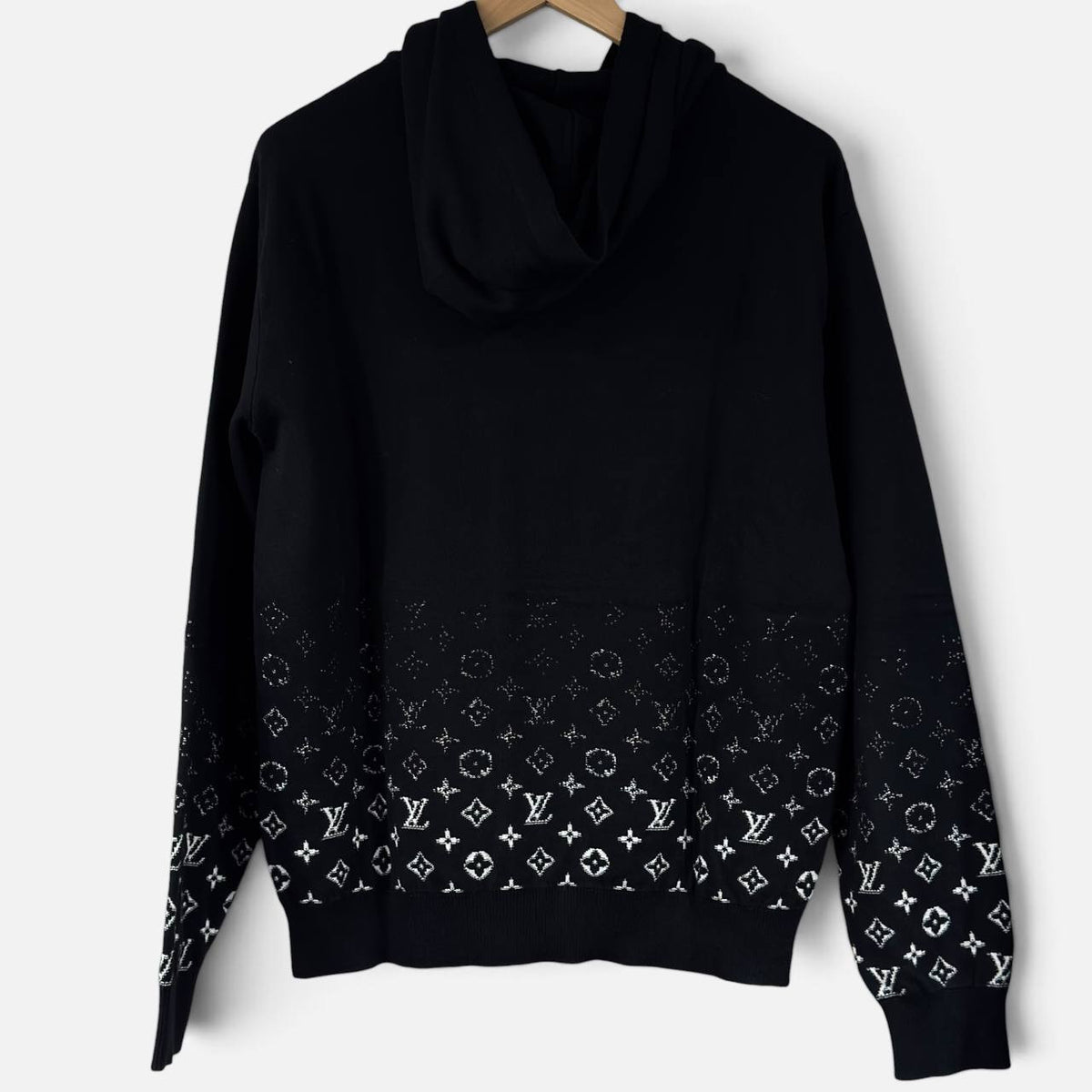 Felpa in cotone con motivo Monogram Gradient e cappuccio