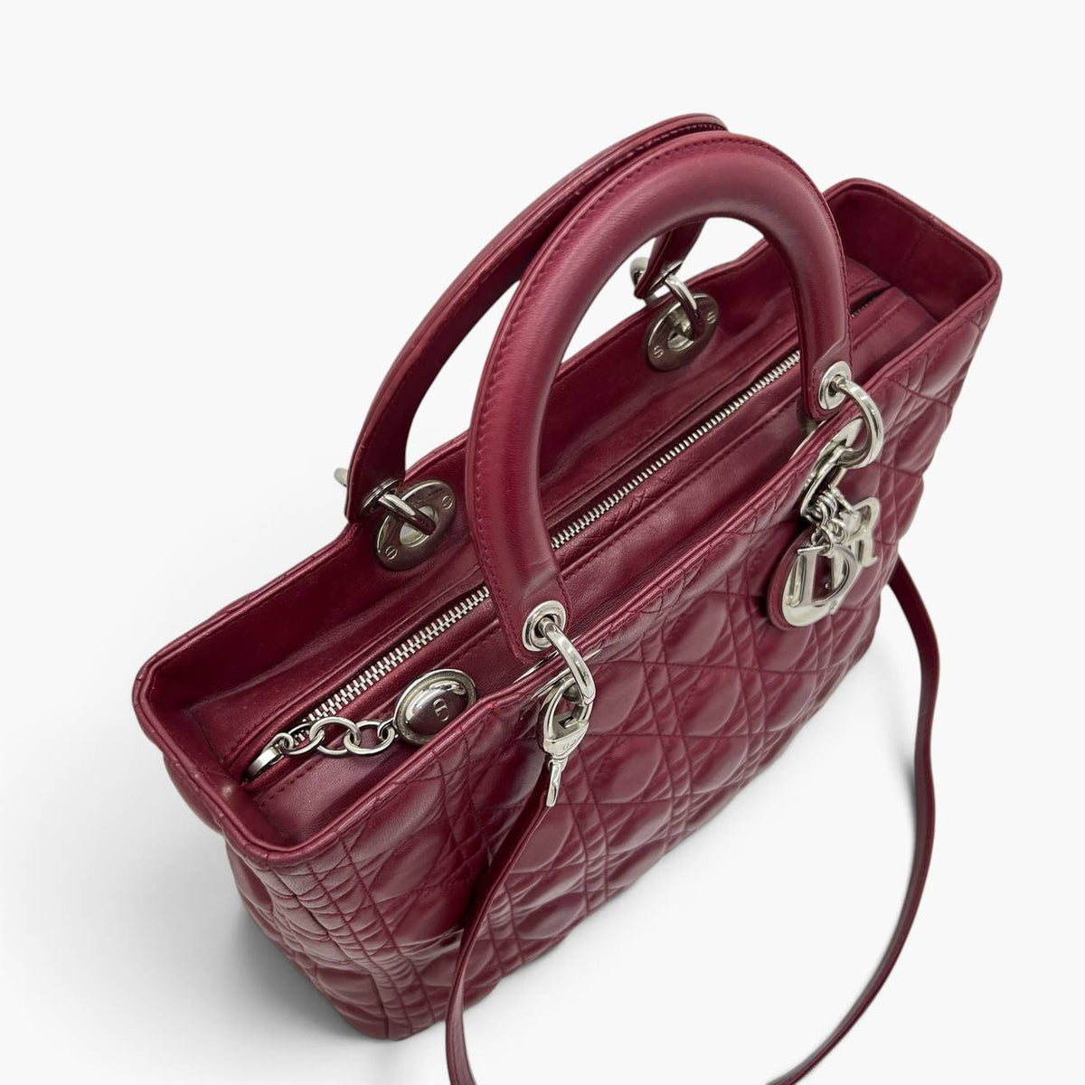 Lady grande in pelle bordeaux