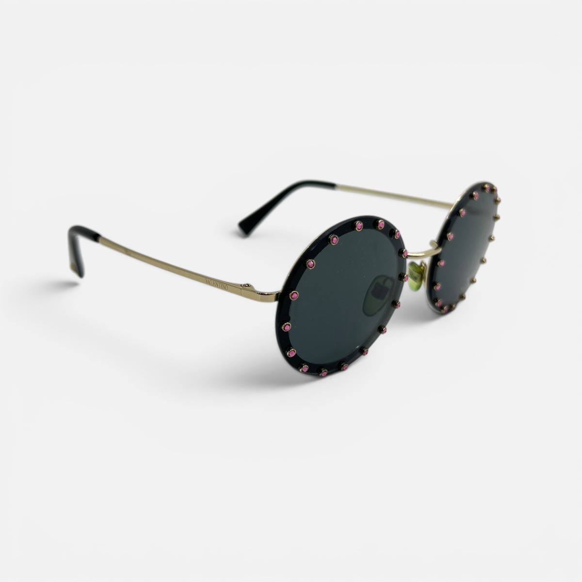 Occhiali da sole tondi con strass