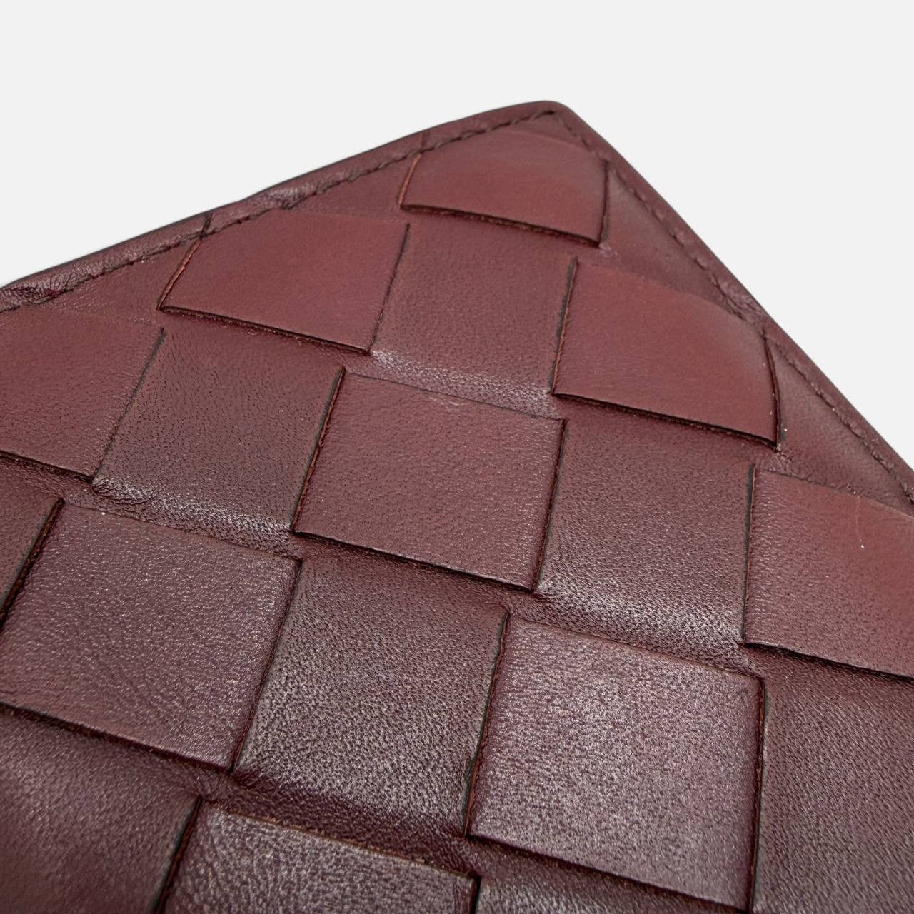 Portacarte in pelle bordeaux