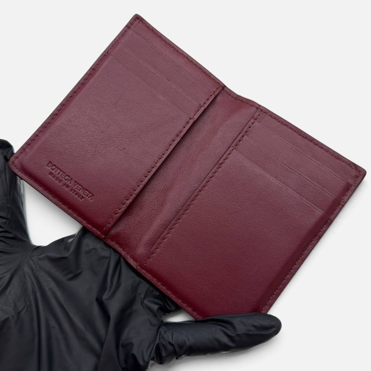 Portacarte in pelle bordeaux